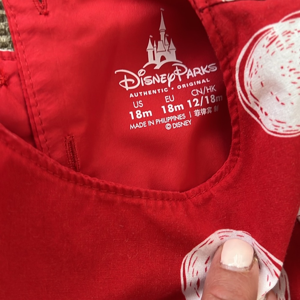 Baby girl Red Polka dot Disney Minnie Mouse Dress - Picture 3 of 4